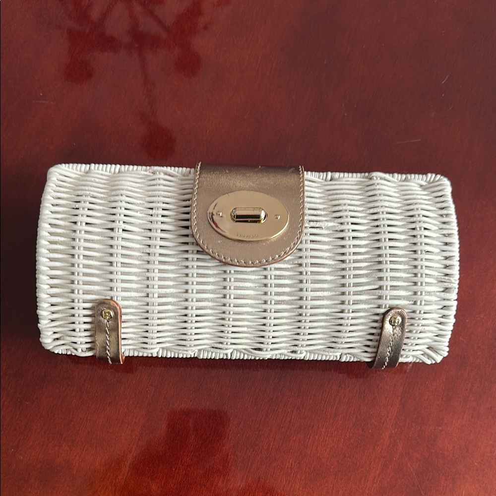 Kate Spade Cream Woven Clutch
